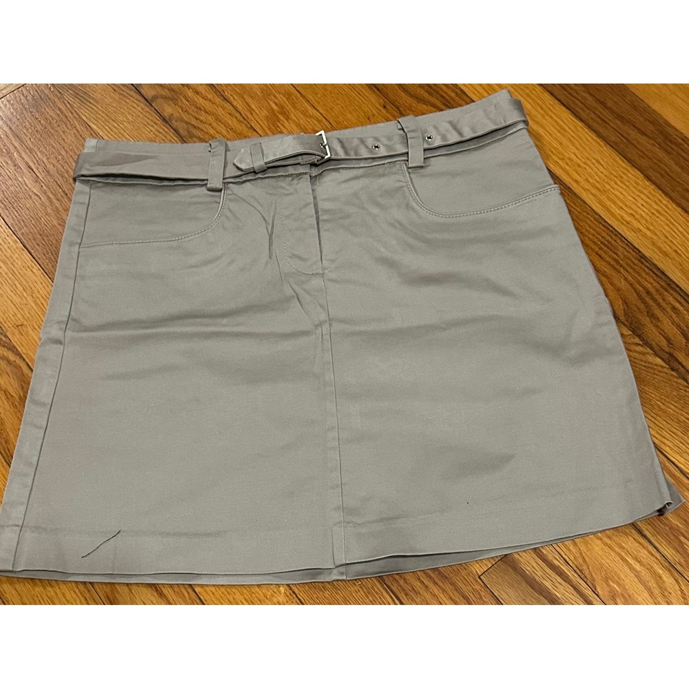 Mexx Khaki Tan Belted Mini Skirt Size 8 Neutral Workwear Casual Utility Skirt